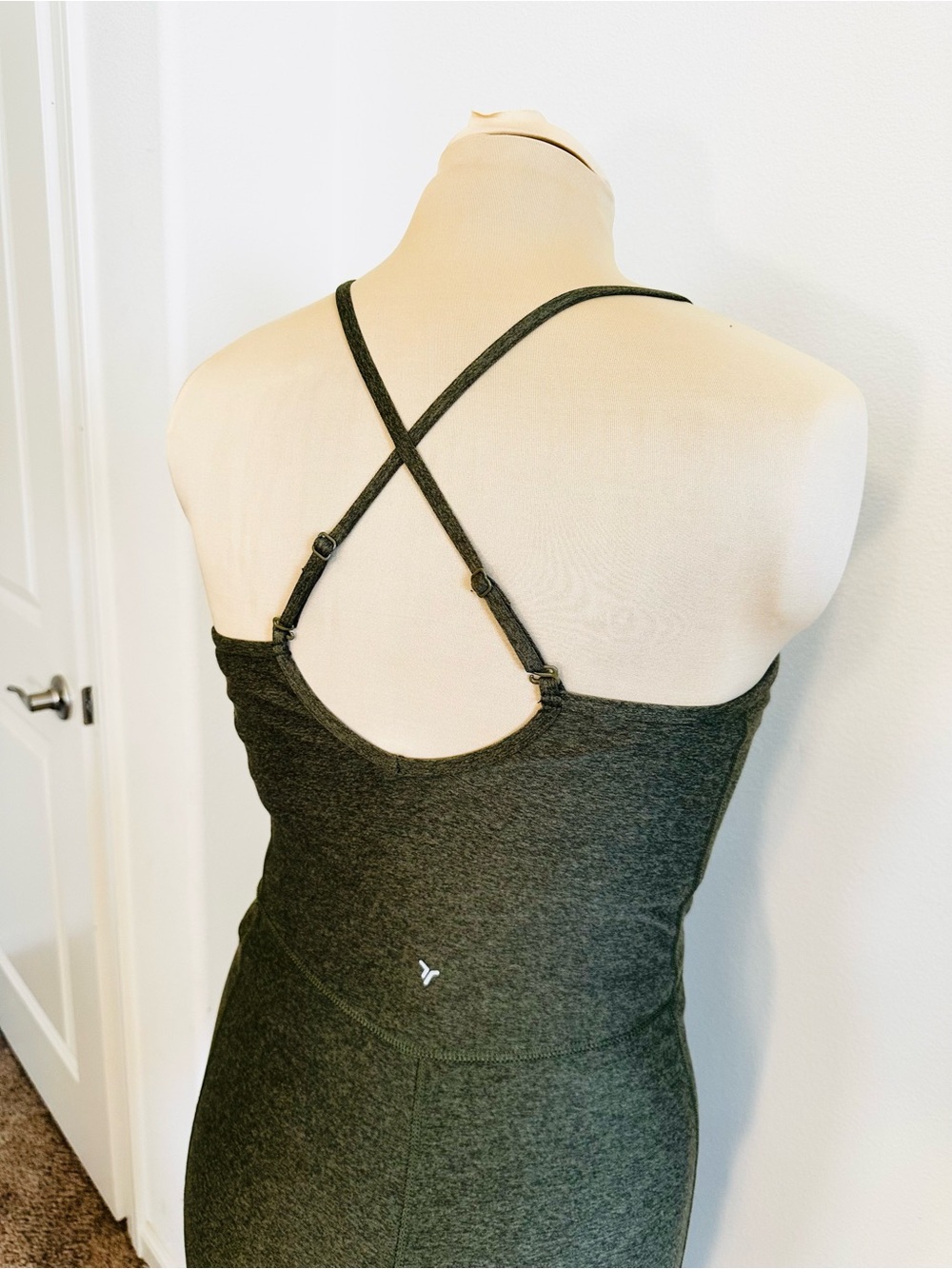 Old Navy Active Olive Green Yoga Jumpsuit Built-In Bra Athleisure - Picture 4 of 10